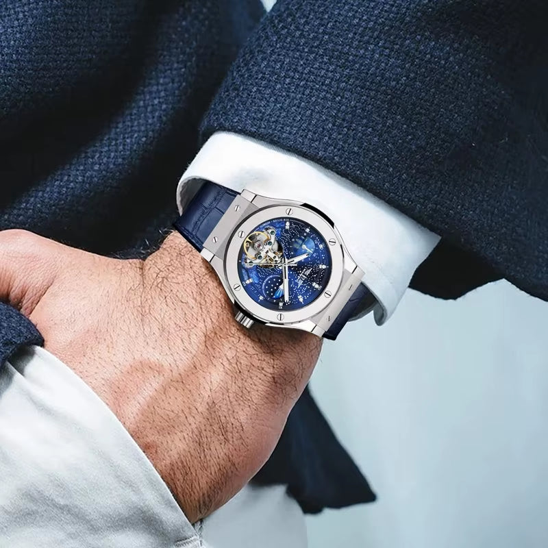 INDU Design Mens Watches To Brand Luxury Fashion Business Automatic Watch Men'S Waterroof Mechanical Watch Montre Homme