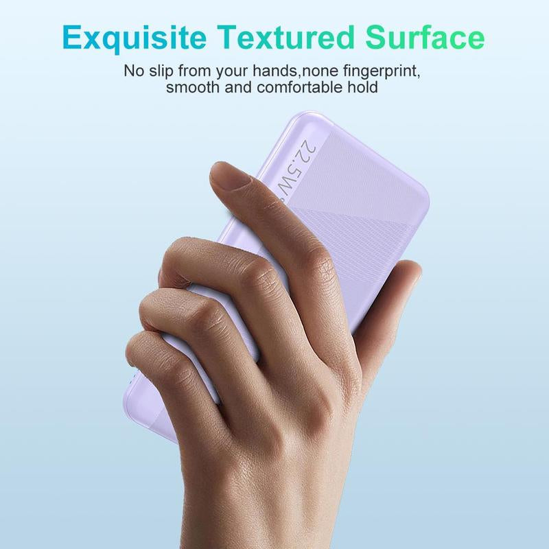 Portable 22.5W Fast Charging Power Bank with 10000mAh Capacity, Compatible with iPhone, Samsung Galaxy, and Huawei Smartphones - Ideal for Summer Use
