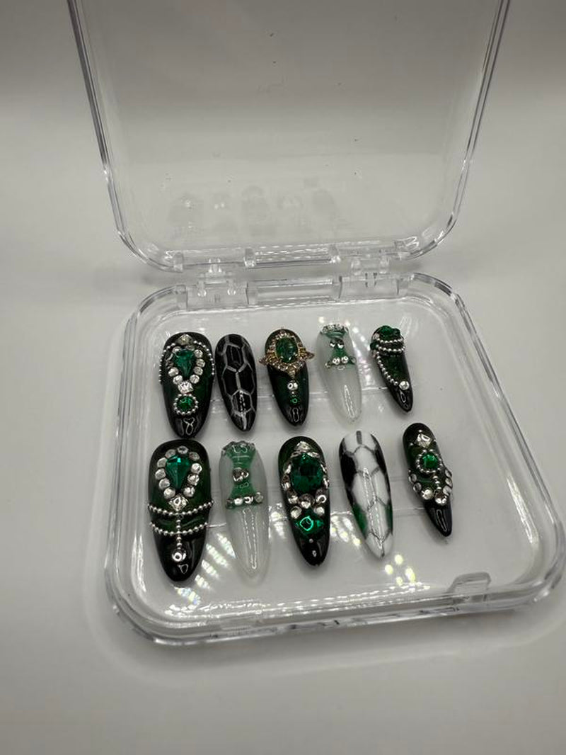 Gleam N Allure Press on Nails - Snake Inspired Stylish Design, Elegant Finish, Durable Finish, Perfect for Everyday Wear