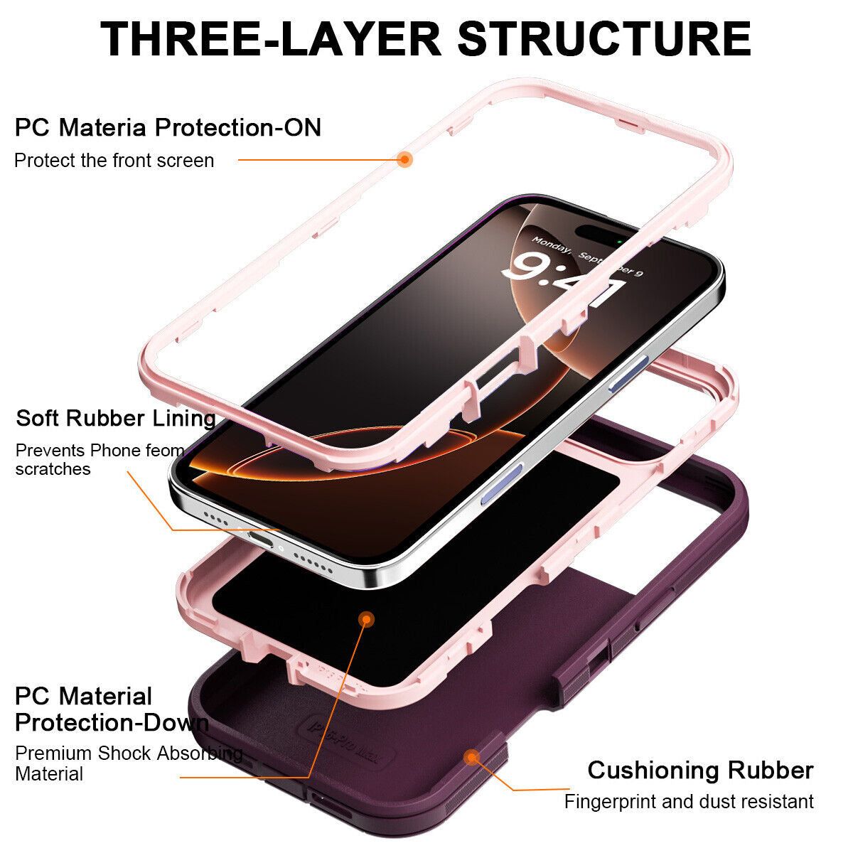 For Iphone 16 14 13 12 11 15 Pro Max 16E Case Rugged Shockproof Heavy Duty Cover