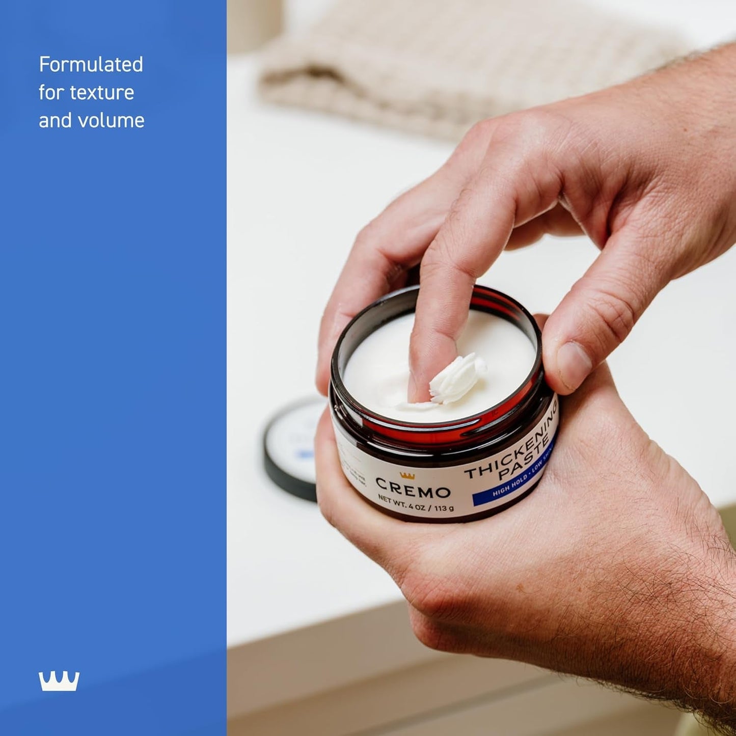 Mens Hair Paste - Premium Barber Grade Thickening Paste with High Hold and Low Shine, 4 Oz