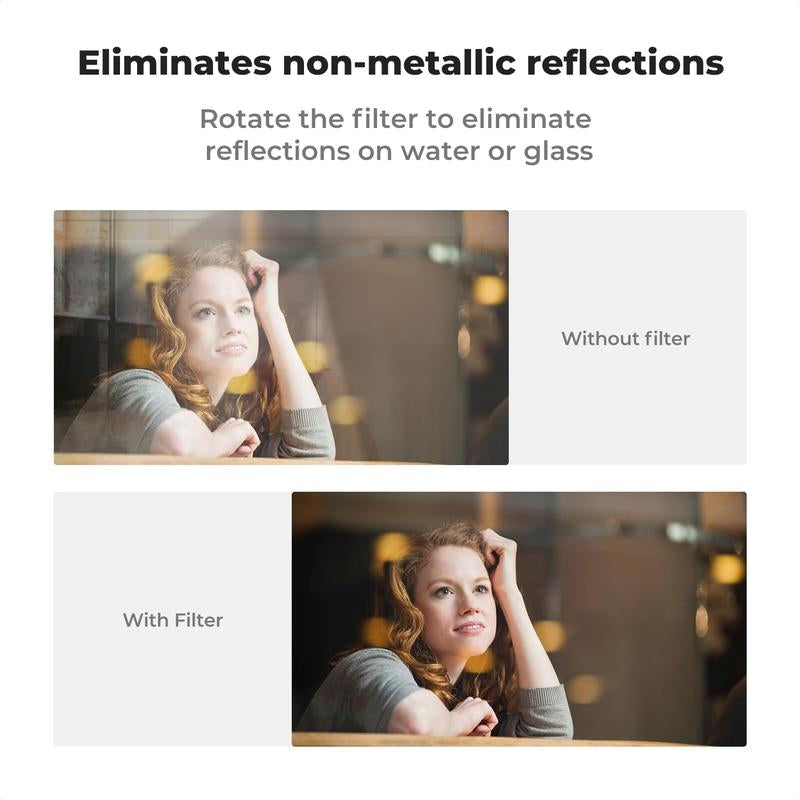 52mm Clip-On Circular Polarizer Lens Filter Kit for Mobile Phones