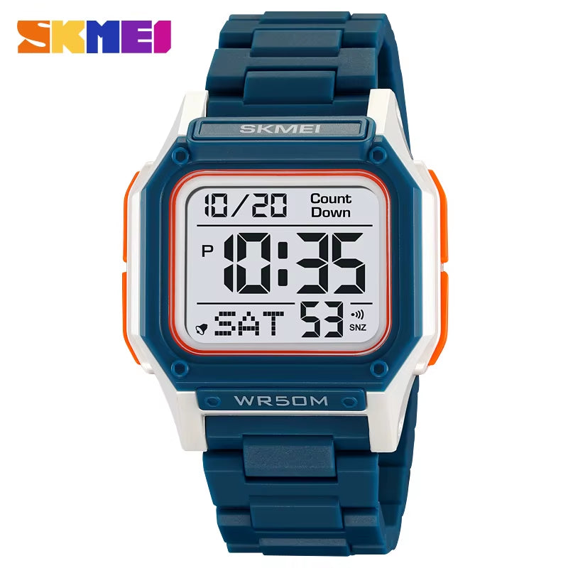 Waterproof Sport Watch for Man Countdown Stopwatch Digital Wristwatch 2Time Fashion Mens Clock