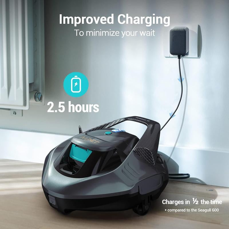 AIPER Cordless Robotic Pool Cleaner with Dual-Drive Motors and Self-Parking Technology - Lightweight and High-Performance Pool Vacuum for Outdoor Use