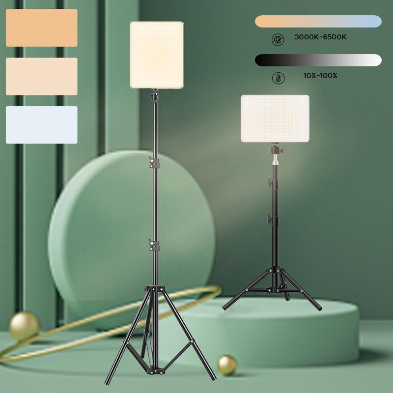 Professional LED Video Light with Adjustable Brightness, Tripod Stand, and USB Power for Video Recording, Live Streaming, Makeup, and Vlogging