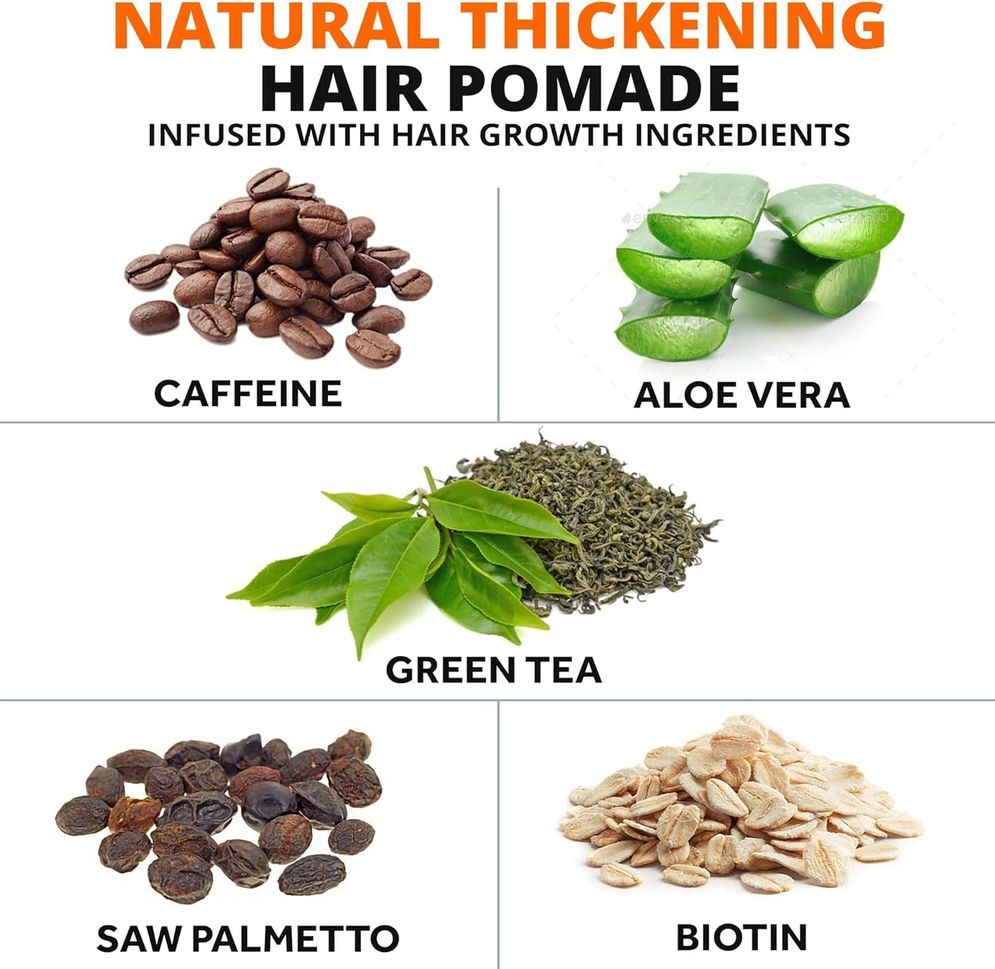 Thickening Pomade with Hair Growth Benefits - Strong Hold, Water-Based, Matte Finish for Men'S Styling and Hair Loss Prevention