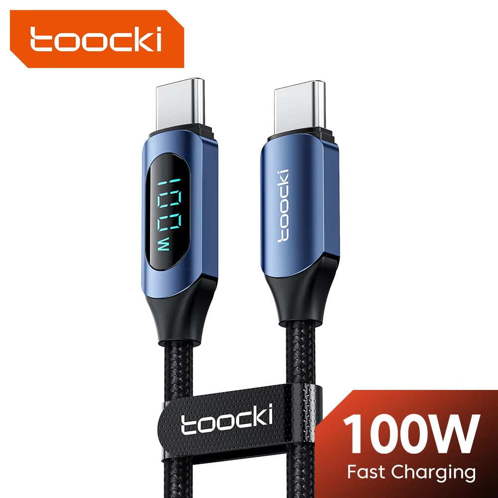 100W USB-C to USB-C Fast Charging and Data Transfer Cable for MacBook and iPad