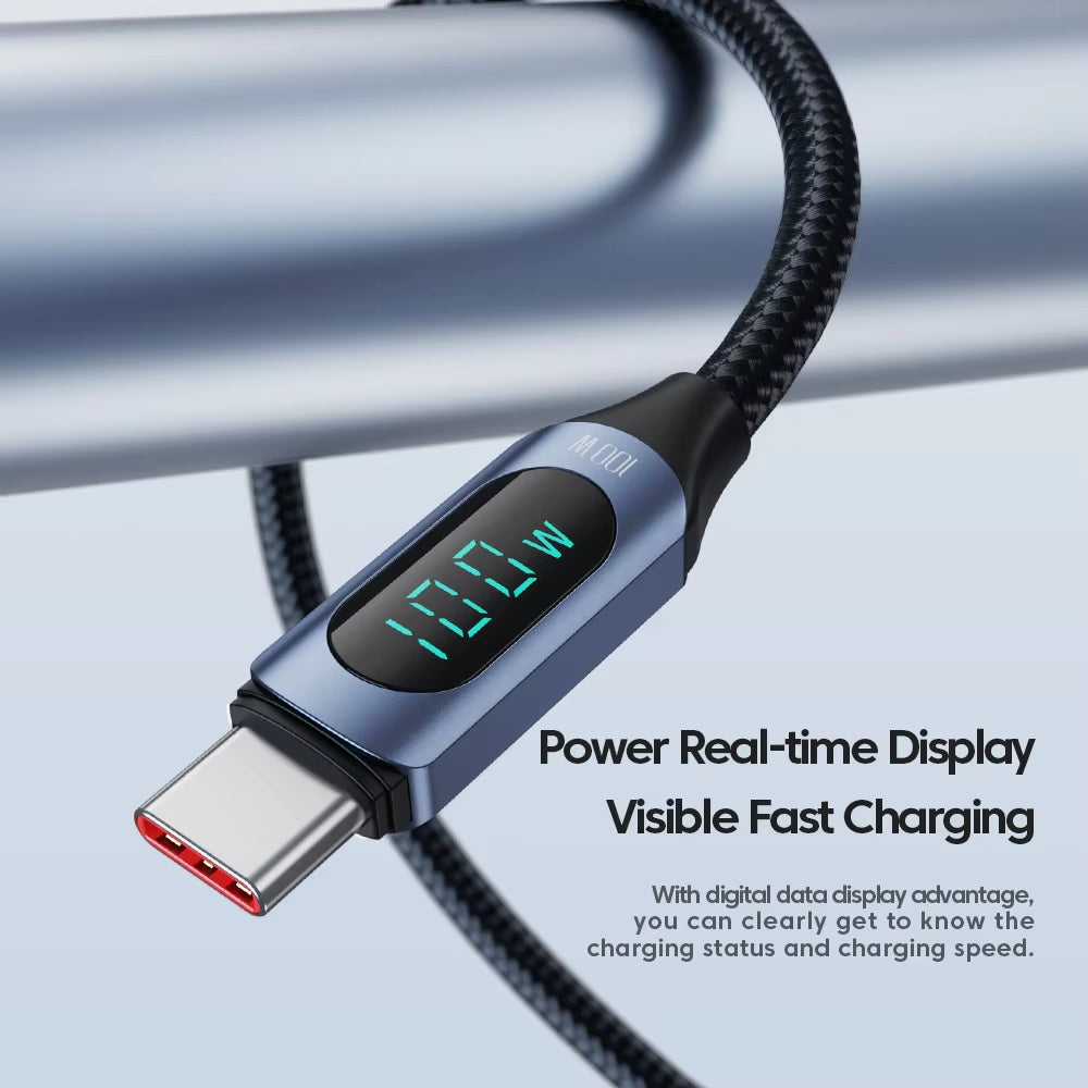 100W USB-C to USB-C Fast Charging and Data Transfer Cable for MacBook and iPad