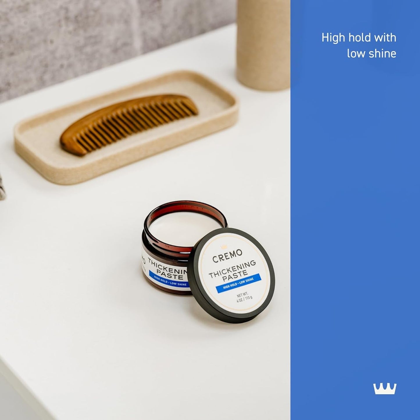 Mens Hair Paste - Premium Barber Grade Thickening Paste with High Hold and Low Shine, 4 Oz