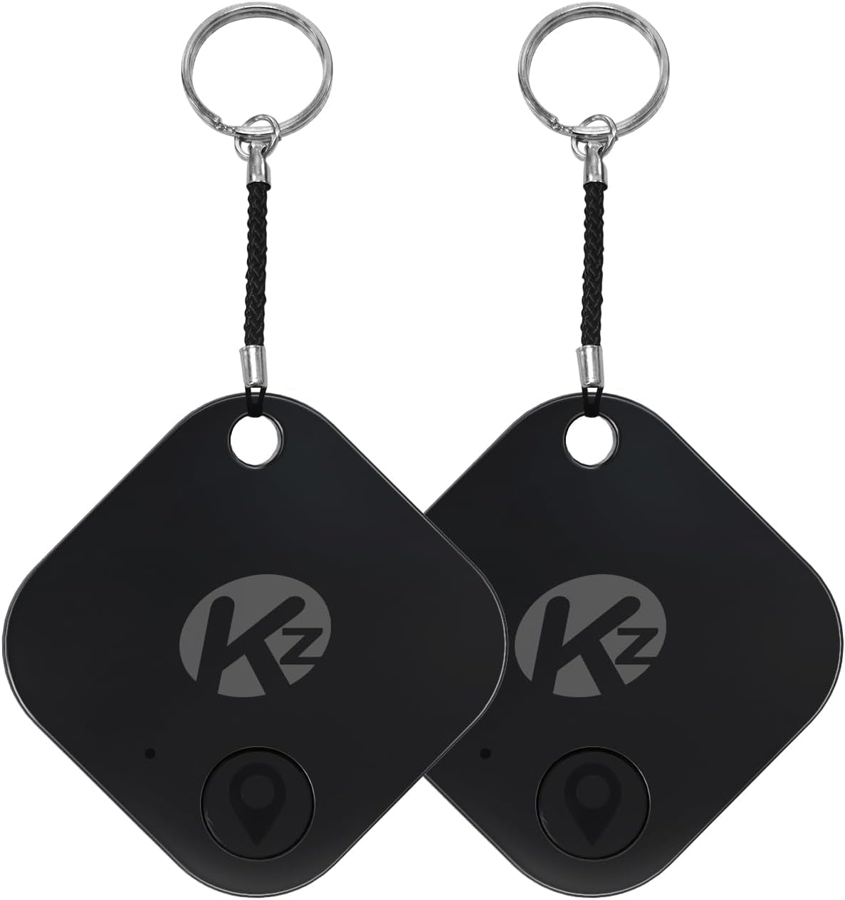 Bluetooth Air Tracker Tag - 2 Pack, Compatible with iOS and Android, Proximity Finder, Loud Alert, Replaceable Battery, Ideal for Keys, Backpacks, and Wallets, Black