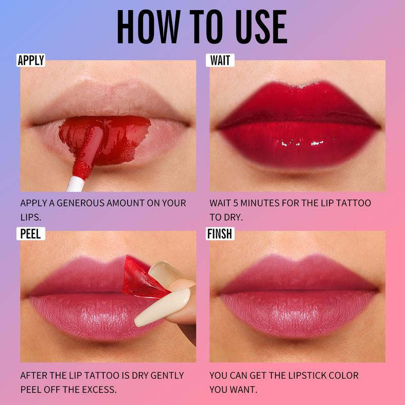 KIMUSE Waterproof Tattoo Lip Stain Long-Lasting Peel off Lip Tint for Music Festivals,Christmas Gifts, Black Friday Deals