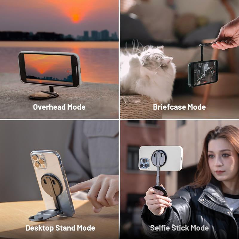 PGYTECH Magflex Phone Holder Stand for Photography - Compatible with iPhone 12/13/14/15 Series and Android Smartphones, Made of Aluminum Alloy