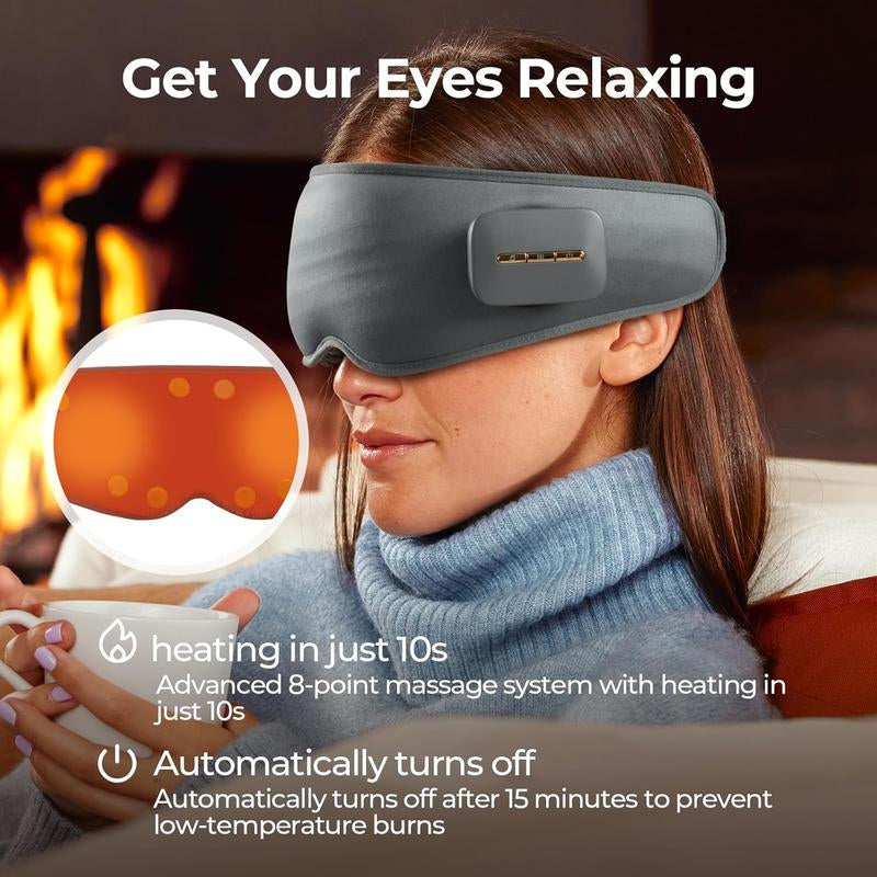 Buy One, Get One Free – Zencave Acupoint Eye Massager,Perfect Mother’S Day Gift, Heated Shiatsu Massage with Air Compression & Bluetooth Music,Relieves Eye Strain, Migraines, Dark Circles & Dry Eyes ,Smart Rechargeable Eye Mask for Sleep & Stress Relief