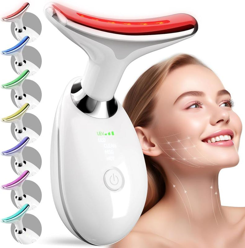 7-Color LED Electric Facial Massager - Advanced Beauty Device for Skin Care, Vibration Therapy for Double Chin and Face Sculpting, Ergonomic Handle for Comfort