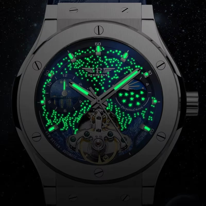 INDU Design Mens Watches To Brand Luxury Fashion Business Automatic Watch Men'S Waterroof Mechanical Watch Montre Homme