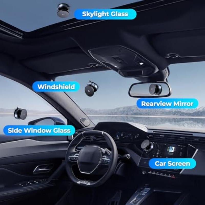 360° Adjustable Magnetic Phone Holder - Universal Compatibility for iPhone and Android Devices, Ideal for Car Interior Accessories