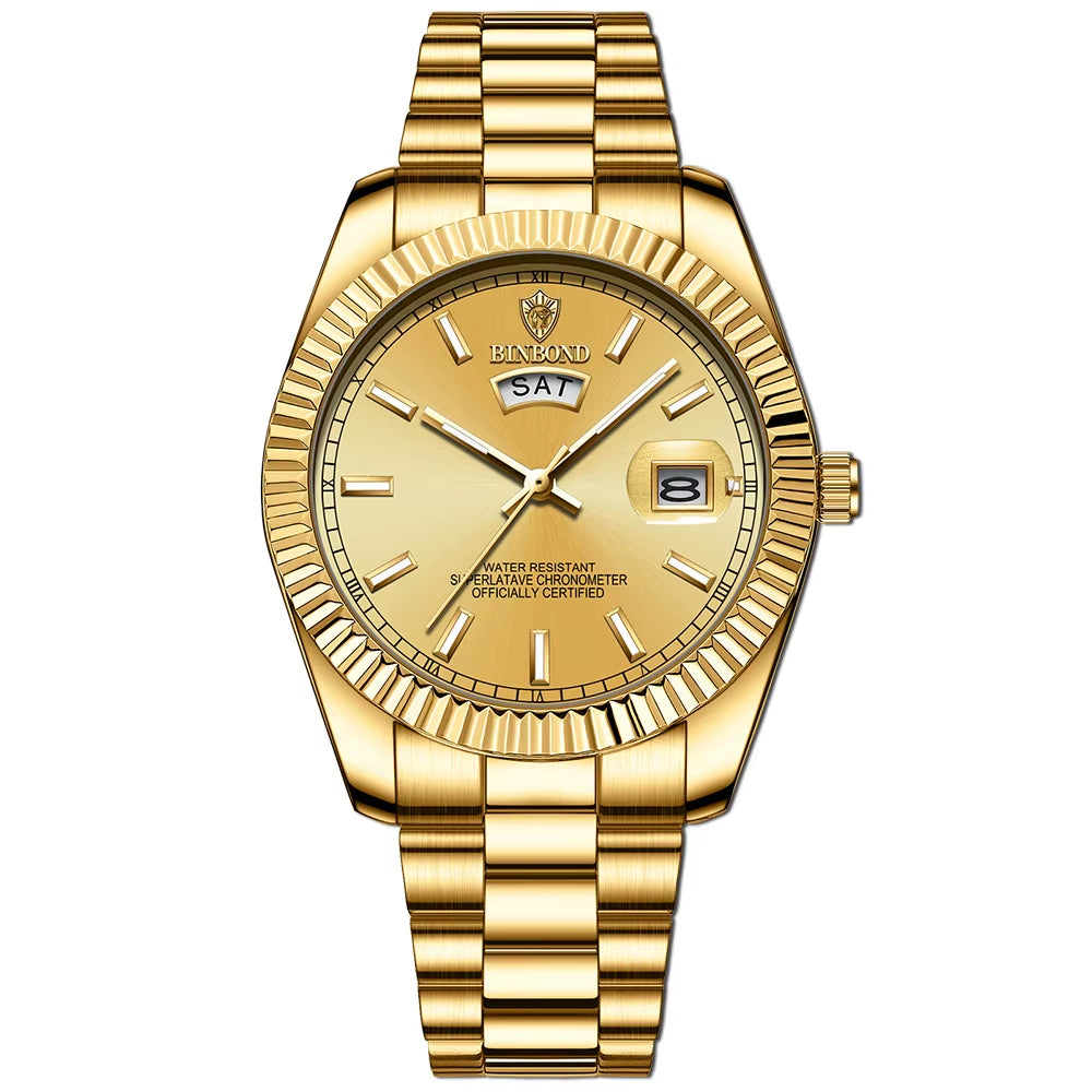B7012 Mens Fashion Business Sports Quartz Watch 30M Waterproof Luminous Classic Calendar Creative Clock Mens Wristwatch