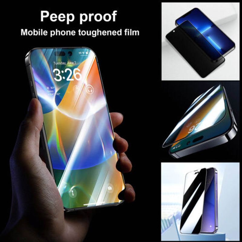 Privacy Tempered Glass Screen Protector for iPhone 16E, 16, 15, 14, 13, 12, 11 Pro Max