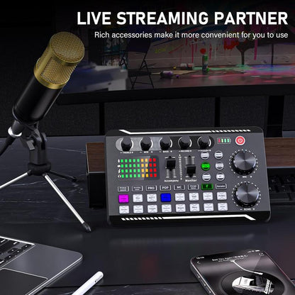 F998 Live Broadcast Device, Wireless Liveaudio Equipment,Microphone Music Soundcontrol Equipment,Audio Mixer with Soundconverter/Mixer, Microphone Set Suitablefor Computers, Phones, PC Audio Accessories Adjustable Waterproof Guitar Backpack
