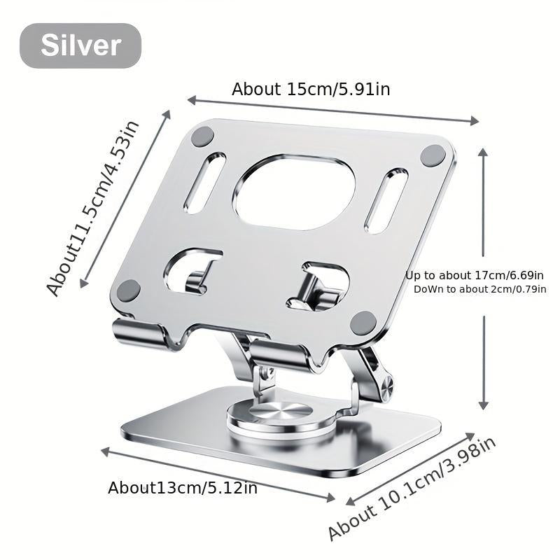 Adjustable Tablet Stand, Durable Anti-Slip Smartphone Tablet Holder, 1 Count Rotatable Aluminum Alloy Folding Phone Stand Compatible with Ipad Pro/Air/ Mini, Tablets Phones Holder, Tablet & Computer Accessories