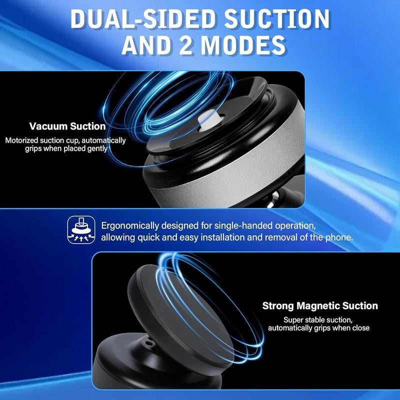Magnetic Vacuum Phone Holder with Suction Cup - Versatile Accessory for 4-7 Inch Phones, Ideal for Various Settings and Car Use