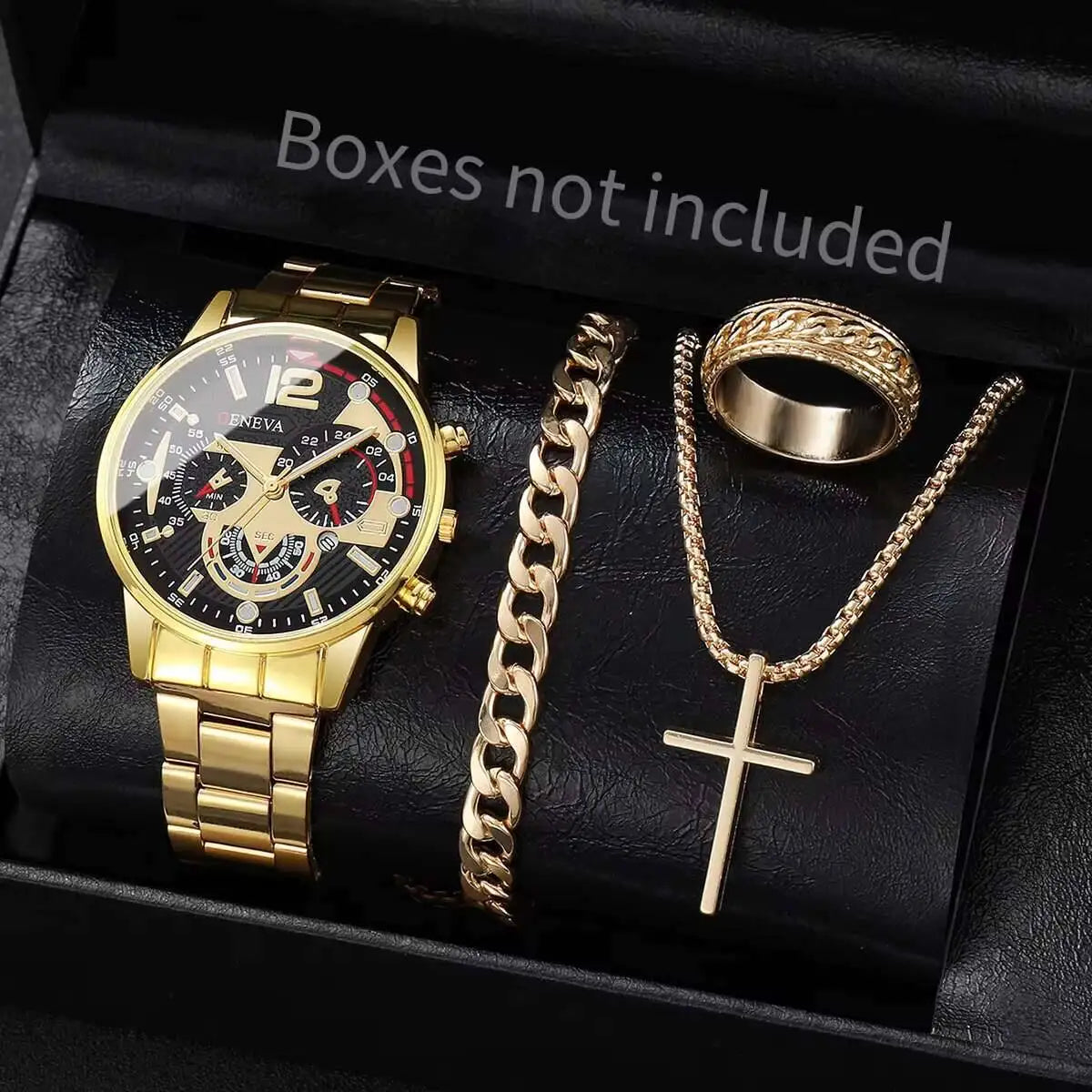 4Pcs/Set Fashion Men Business Watches Analog Quartz Watch for Mens Clock Reloj Hombre（Without Box）