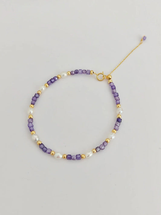 Natural Pearl Zircon Bracelet