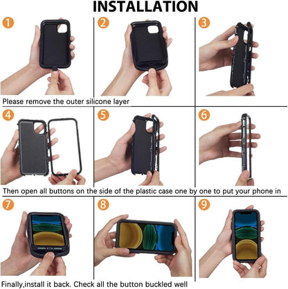 For Iphone 16 14 13 12 11 15 Pro Max 16E Case Rugged Shockproof Heavy Duty Cover