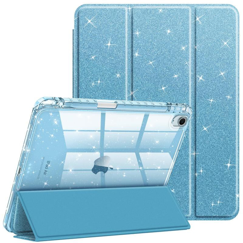 Fintie Hybrid Slim Case for iPad Air 11" (M3/M2 Chip) / iPad Air 5th/4th Generation (10.9") with Clear Back Cover and Built-In Pencil Holder, Ideal for Girls