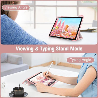 Fintie Hybrid Slim Case for iPad Air 11" (M3/M2 Chip) / iPad Air 5th/4th Generation (10.9") with Clear Back Cover and Built-In Pencil Holder, Ideal for Girls