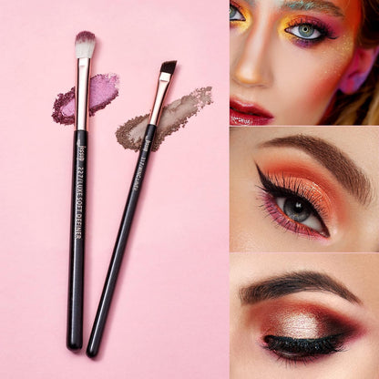 15Pcs Professional Makeup Brushes Set Make up Brush Tools Kit Cosmetics Tools Eye Liner Shader Wood Handle Natural-Synthetic Hair Brushes (Pearl Black/Rose Gold), T157
