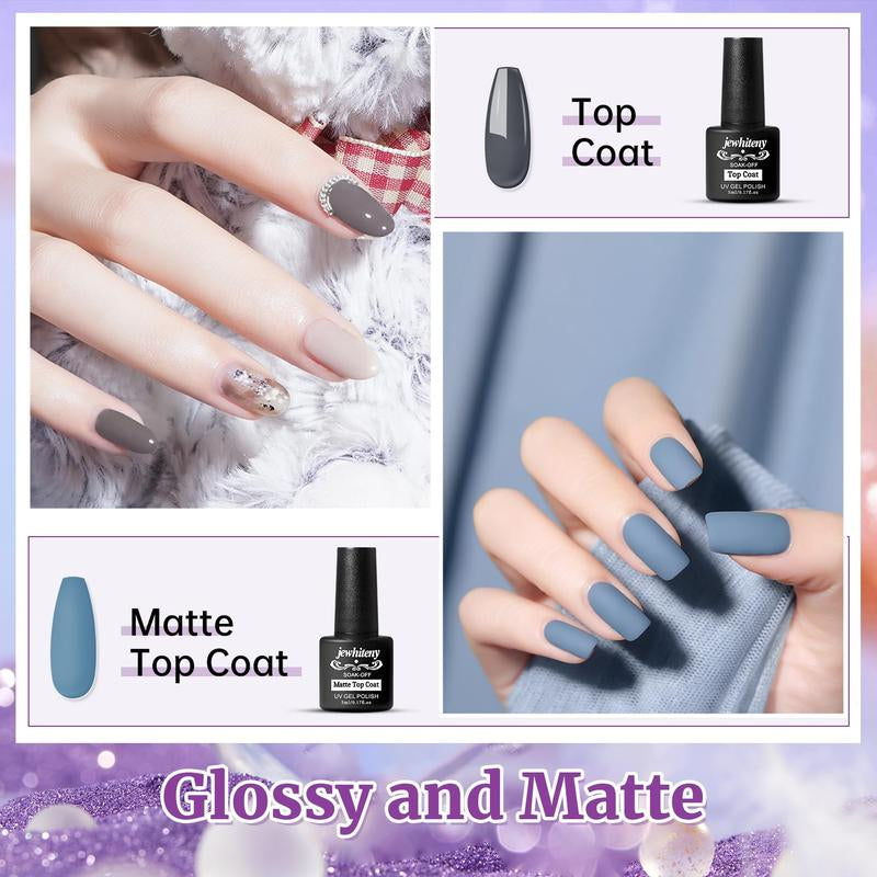 JEWHITENY 28 Colors Poly Gel Nail Kit Nude Gray Black Grey Blue Yellow Purple Glitter All in One Starter Kit Poly Extension Gel Nail Kit with Nail Lamp Base Top Coat Builder Gel Nail Kit