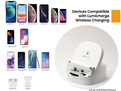 LUMICHARGE 3-in-1 Fast Wireless Charging Station for Multiple Devices - Adjustable Multifunction Charger