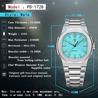 2025 New Watches Mens Luxury Seagull ST6 Mechanical Mens Automatic Watches Sapphire Stainless Steel Waterproof