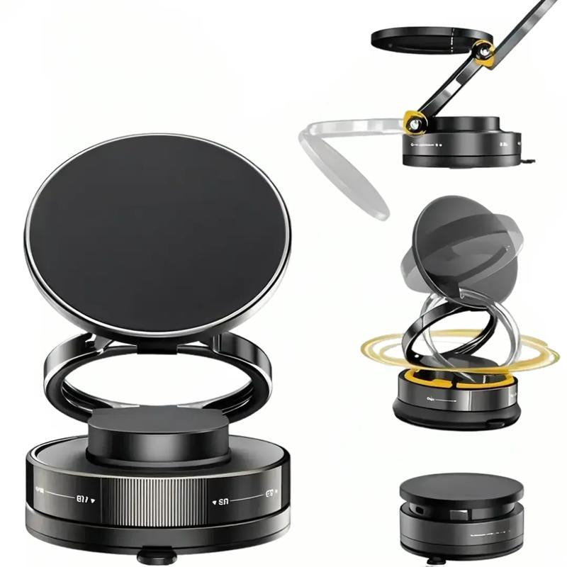Adjustable 360° Magnetic Vacuum Phone Holder with Suction Cup for MagSafe - Versatile Portable Mount for Car, Makeup, Gym, and Mirror - Compatible with iPhone 11 and Newer Models