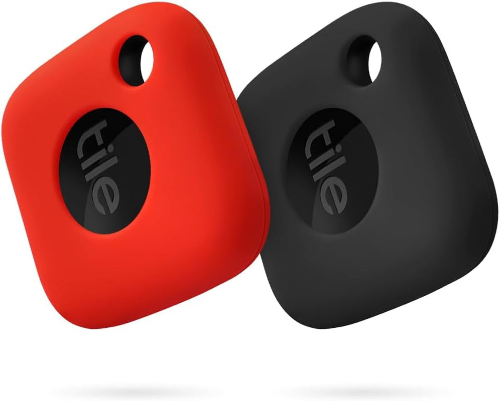 Silicone Protective Case for Tile Mate 2024 and 2022, Scratch-Resistant Cover with Carabiner (2-Pack: Black and Red)
