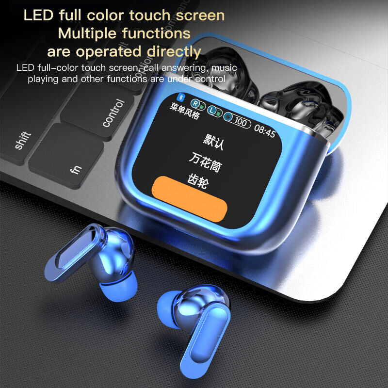 2024 Bluetooth 5.4 Wireless Stereo Earbuds with Touch Screen and Enhanced Bass