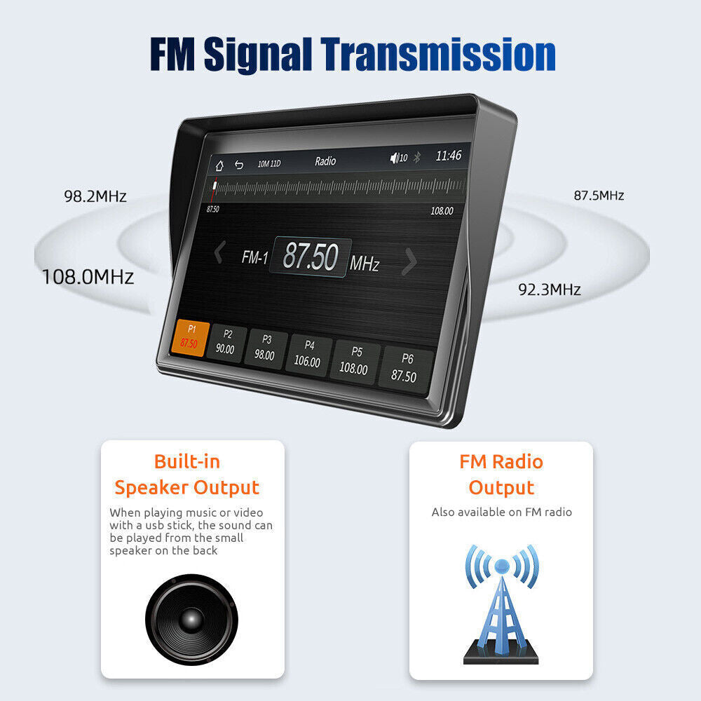 For Apple Carplay Android Auto Bluetooth Head Unit 7" Portable Car Stereo Radio