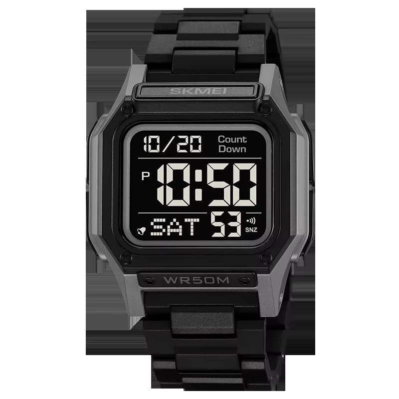 Waterproof Sport Watch for Man Countdown Stopwatch Digital Wristwatch 2Time Fashion Mens Clock