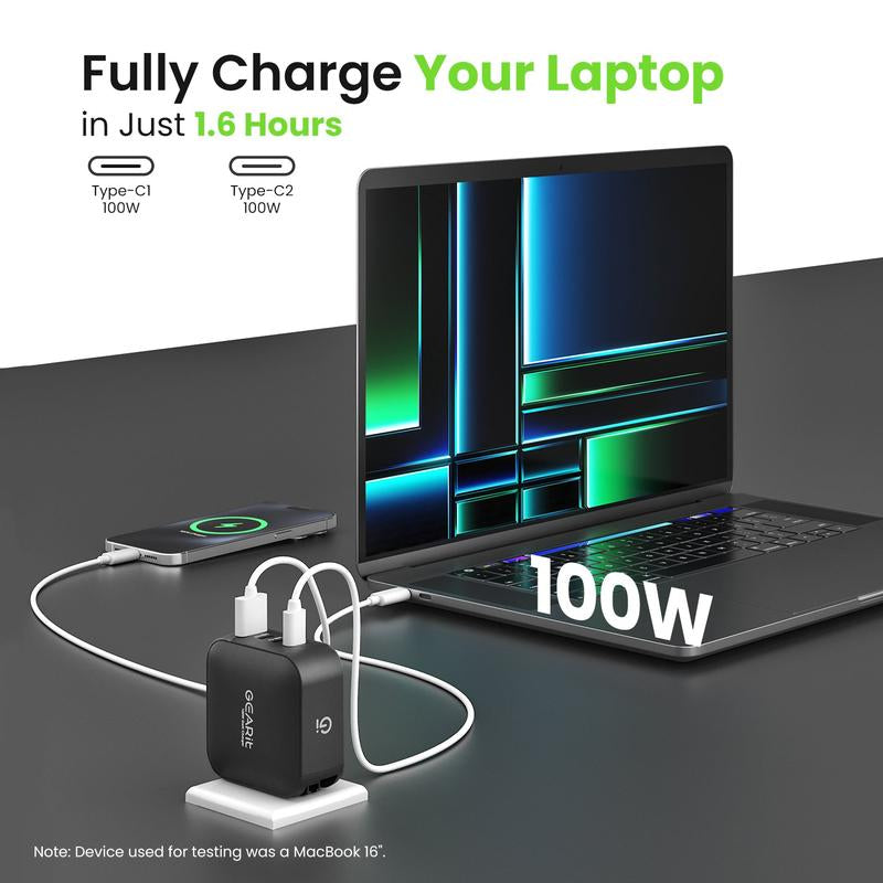Gearit 100W USB-C GaN Fast Charger for Mobile Devices and Electronics