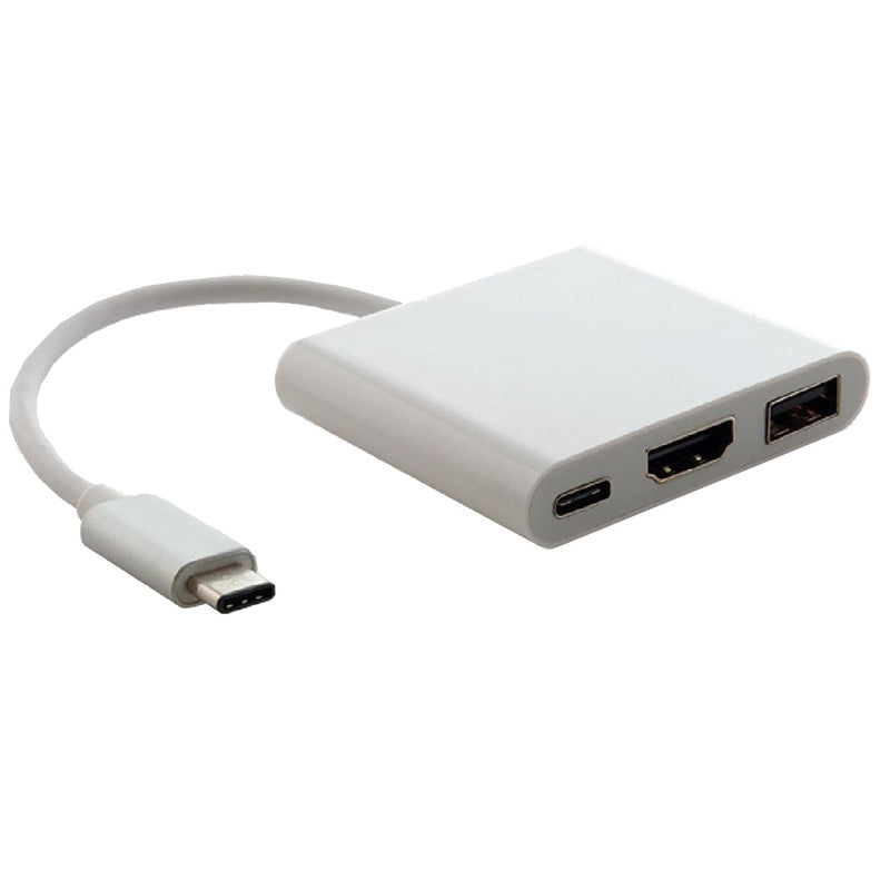 USB-C Hub Adapter with HDMI and USB-A Ports - 4K Male to Female Converter Cable