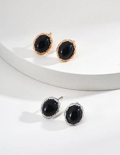 Minimalist Black Onyx Earrings