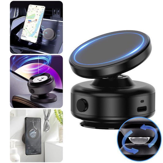 Magnetic Vacuum Phone Holder with Suction Cup - Versatile Accessory for 4-7 Inch Phones, Ideal for Various Settings and Car Use