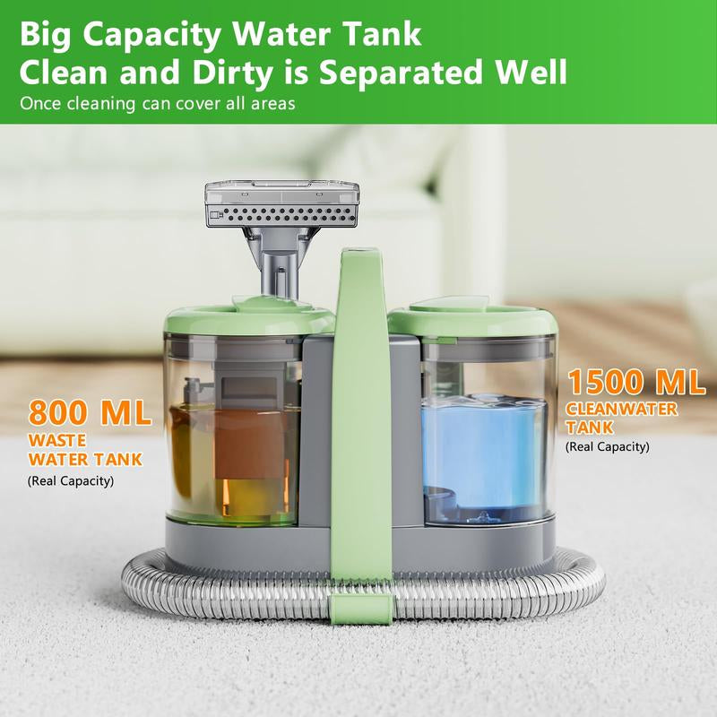 Portable Carpet and Upholstery Cleaner Machine with 18Kpa Suction Power, 500W Deep Cleaning Solution for Pet Stains on Sofas, Car Seats, and Furniture