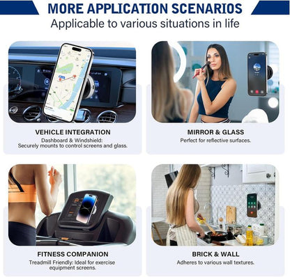 Magnetic Vacuum Phone Holder with Suction Cup - Versatile Accessory for 4-7 Inch Phones, Ideal for Various Settings and Car Use