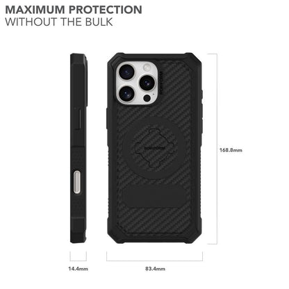 ROKFORM iPhone 16 Pro Max Rugged Case with Polycarbonate Shell, Textured Grips, Military-Grade Protection, RokLock Twist Lock Technology, and Enhanced Magnetic Mounting