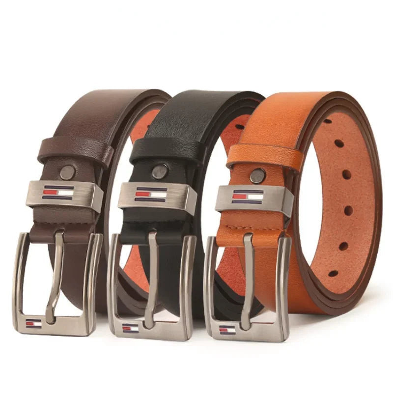 Fashion Mens PU Alloy Square Buckle Business Leisure Belts Winter Black Belts for Men Jean Pants Simple Waistband
