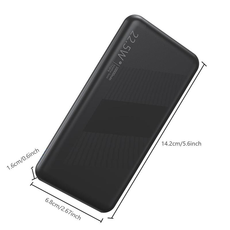 Portable 22.5W Fast Charging Power Bank with 10000mAh Capacity, Compatible with iPhone, Samsung Galaxy, and Huawei Smartphones - Ideal for Summer Use