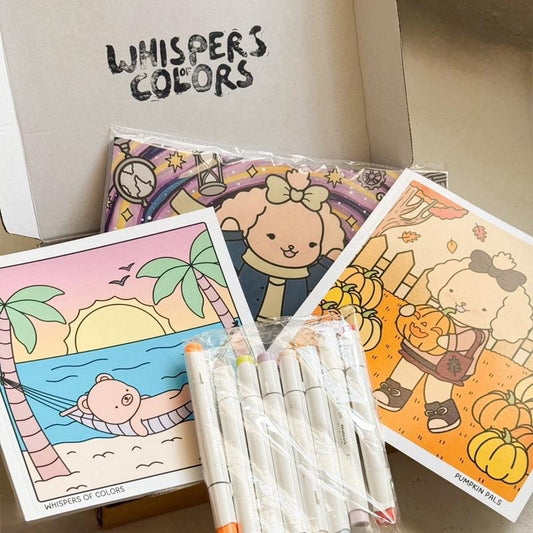 Coloring Book and Ohuhu Marker Set: 4 Books with 8 Mystery Markers