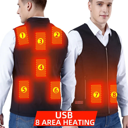 Luxury Women Heating Vest Jacket Winter Heated Vest USB Infrared Electric Heating Men Clothing Flexible Thermal Warm Mens Jacket